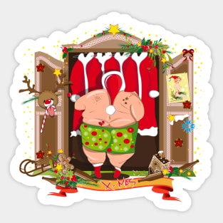 Santa Claus gets dressed Sticker